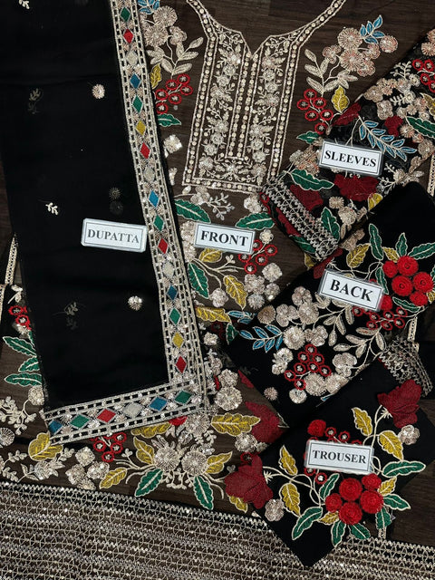 Black Luxury Chiffon Embroidery Collection
