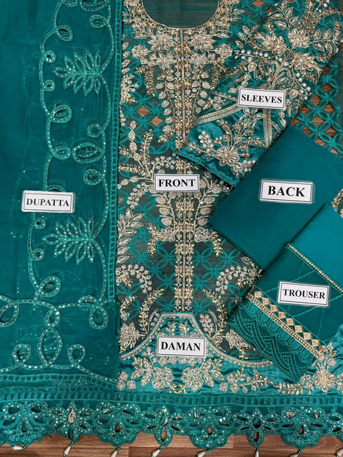 Unstitched Embroidered Suit