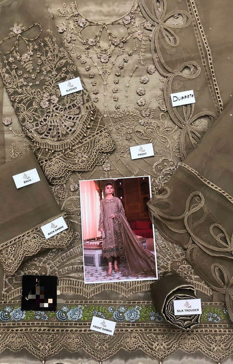 Unstitched MBROIDERED - Coffee